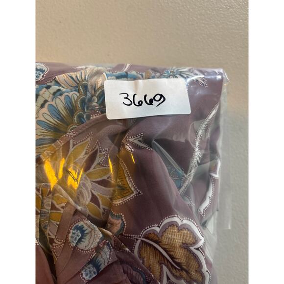 Chico's Blouse Women's 4 XXL Jacobean Bouquet Floral Pleated Ruffle Long Sleeve - Picture 12 of 12